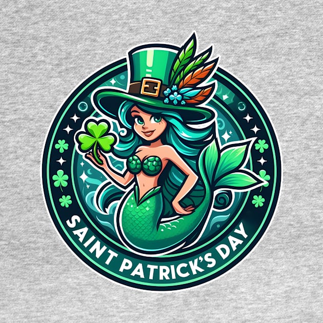 St Patrick's Day - Green Mermaid by WolfeTEES